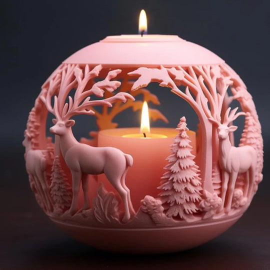 Alce Candle | Rilievo Forma Foresta Invernale - Decorazione festiva e regali fai da te