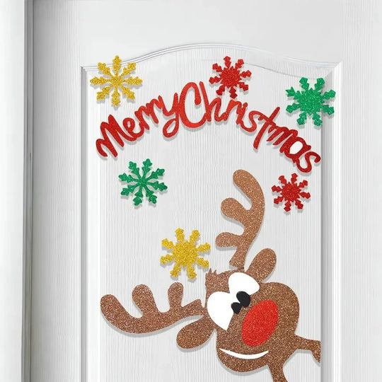 Fristy | Christmas Felt Stickers for Doors and Windows - Festive Decoration for the Home