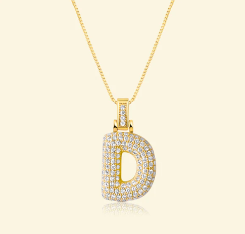 Unique Initials | Necklace - Personal Presentation with Bubble Letters