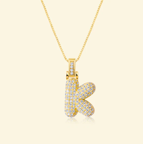 Unique Initials | Necklace - Personal Presentation with Bubble Letters