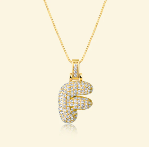 Unique Initials | Necklace - Personal Presentation with Bubble Letters