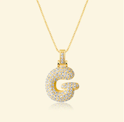 Unique Initials | Necklace - Personal Presentation with Bubble Letters