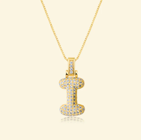 Unique Initials | Necklace - Personal Presentation with Bubble Letters