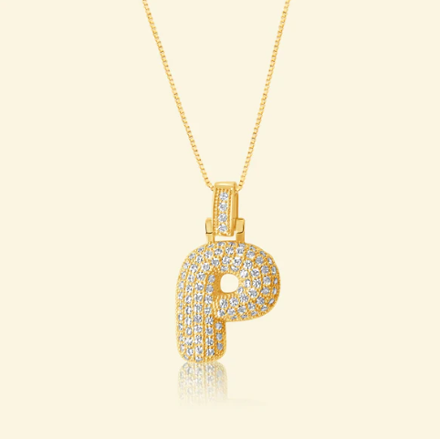 Unique Initials | Necklace - Personal Presentation with Bubble Letters