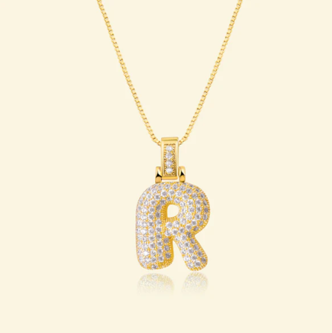 Unique Initials | Necklace - Personal Presentation with Bubble Letters