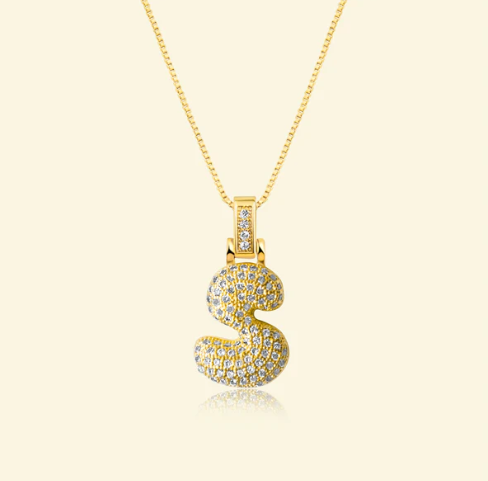 Unique Initials | Necklace - Personal Presentation with Bubble Letters