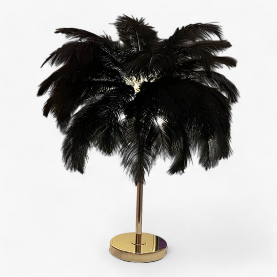 FeatherGlow | Touch Control Table Lamp - LED with Feathers for Wedding and Bedroom Decoration