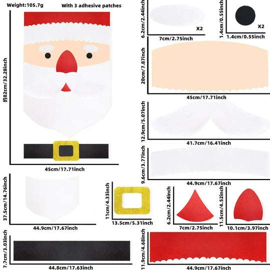 Fristy | Christmas Felt Stickers for Doors and Windows - Festive Decoration for the Home