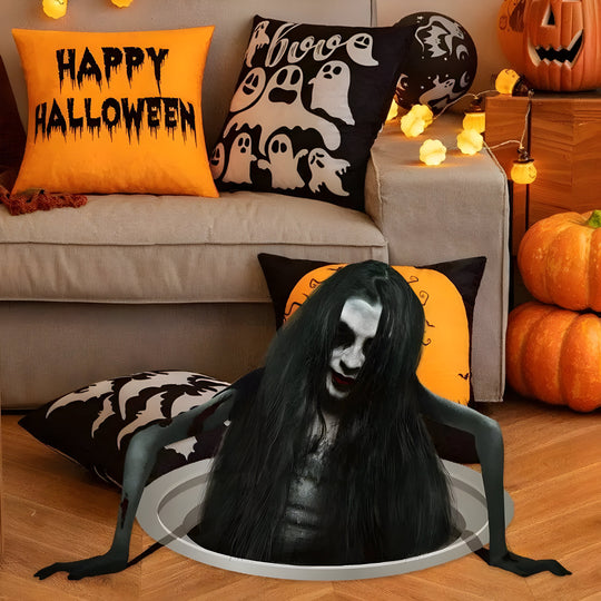 Haunting Hair | Halloween Floor Decals - Spooky Window Dressings