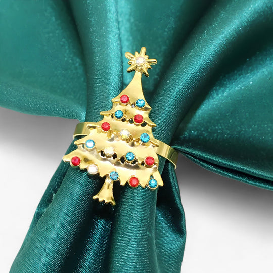 HolidayGold | Gold Towel Holder Set - Festive Elegance for Your Christmas Table