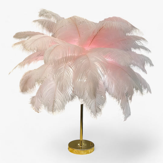 FeatherGlow | Touch Control Table Lamp - LED with Feathers for Wedding and Bedroom Decoration