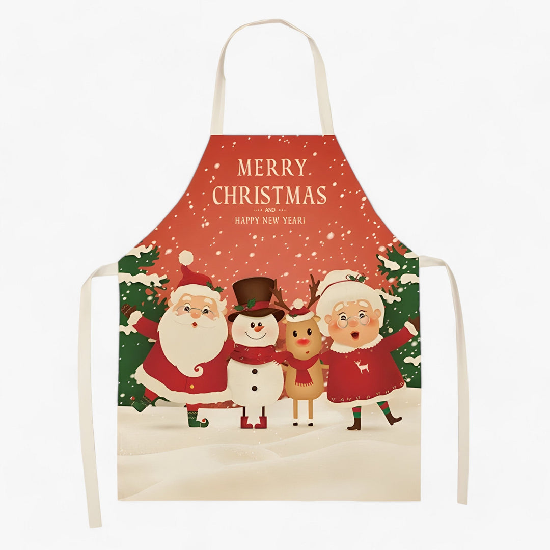 Grembiule di lino Merry | Merry Christmas - Accessorio da cucina e regalo di Natale festivo