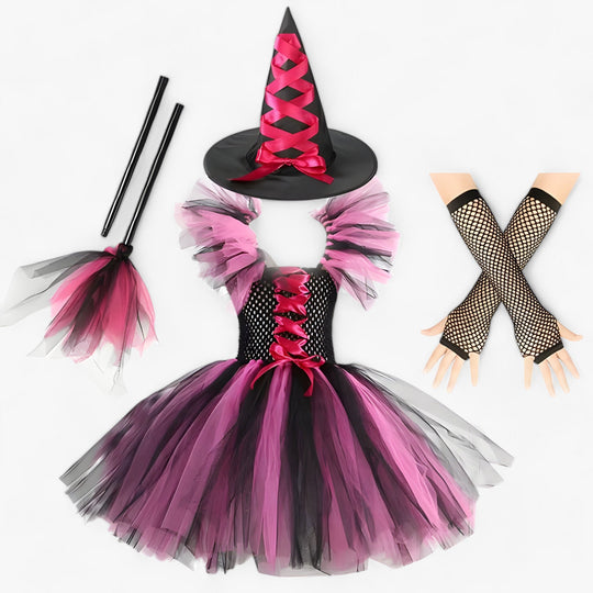 Léa | Witch Costume - Tutu Dress and Accessories for Halloween and Carnival