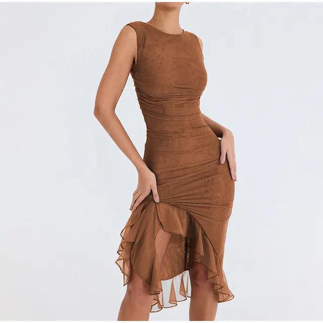 RESA | Midi Dress with Ruffles - Chic and Feminine