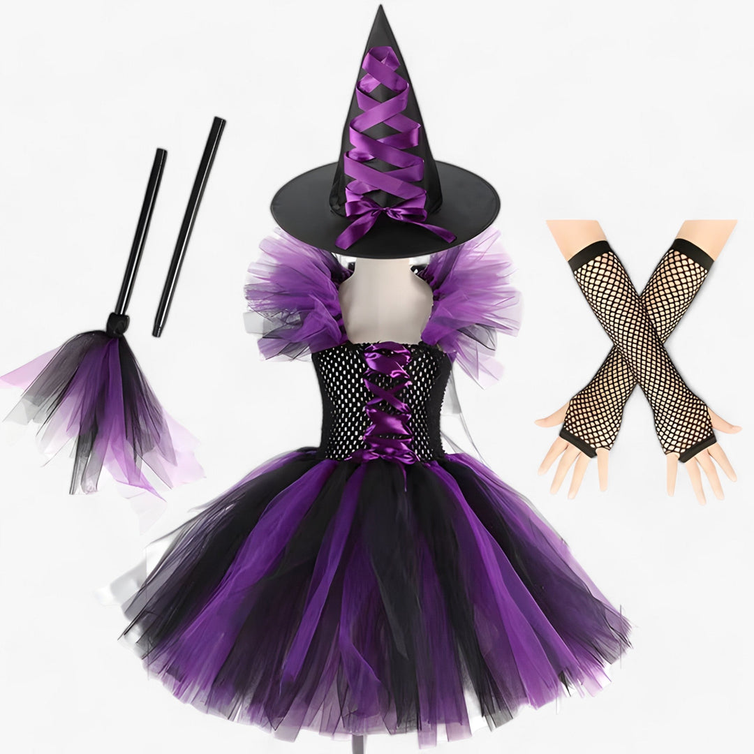 Léa | Witch Costume - Tutu Dress and Accessories for Halloween and Carnival