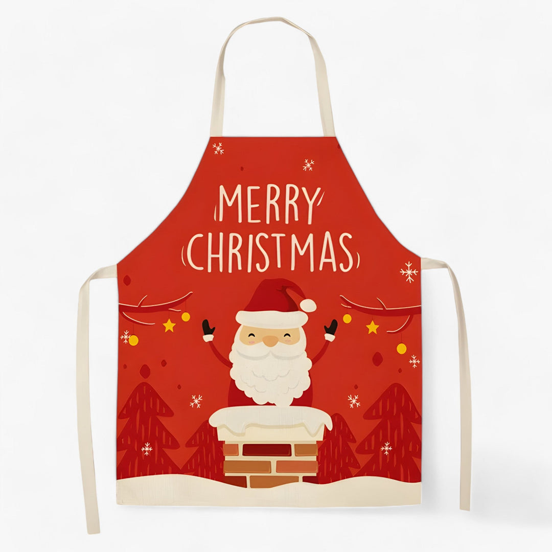 Grembiule di lino Merry | Merry Christmas - Accessorio da cucina e regalo di Natale festivo