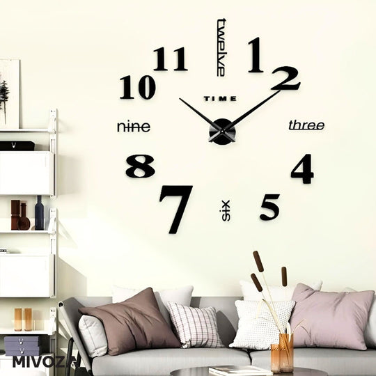 Modern DIY frameless wall clock - Customize your time