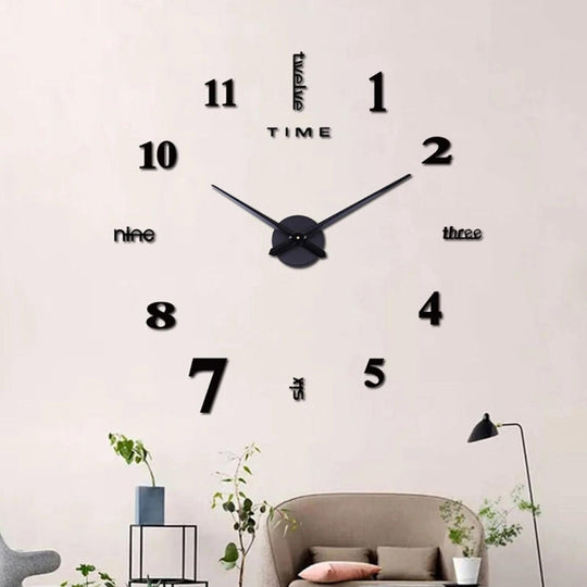 Modern DIY frameless wall clock - Customize your time