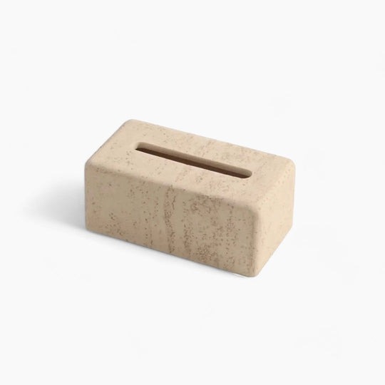 Elegant natural travertine tissue box