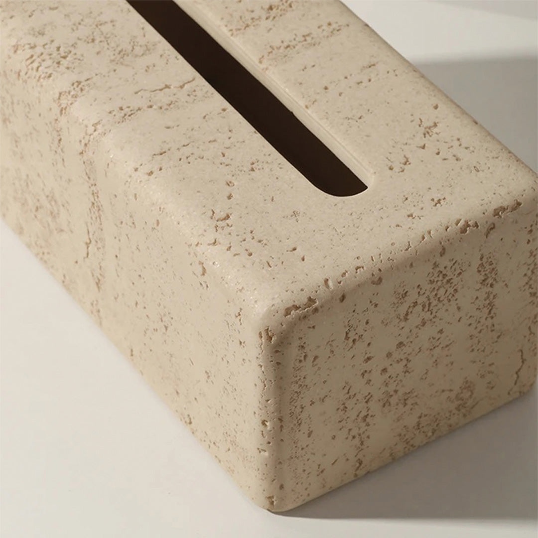 Elegant natural travertine tissue box