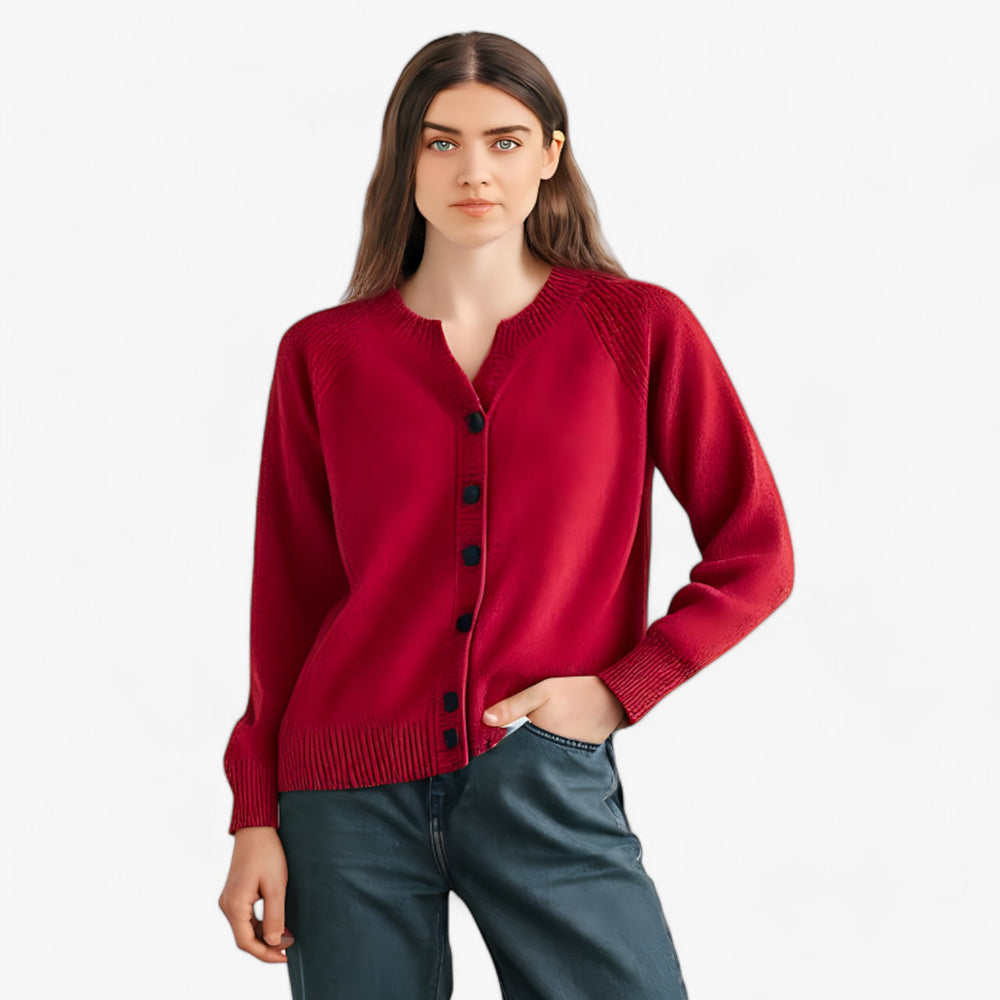 ADDONEE | Cashmere Round Neck Cardigan - Elegant Essentials for the Wardrobe