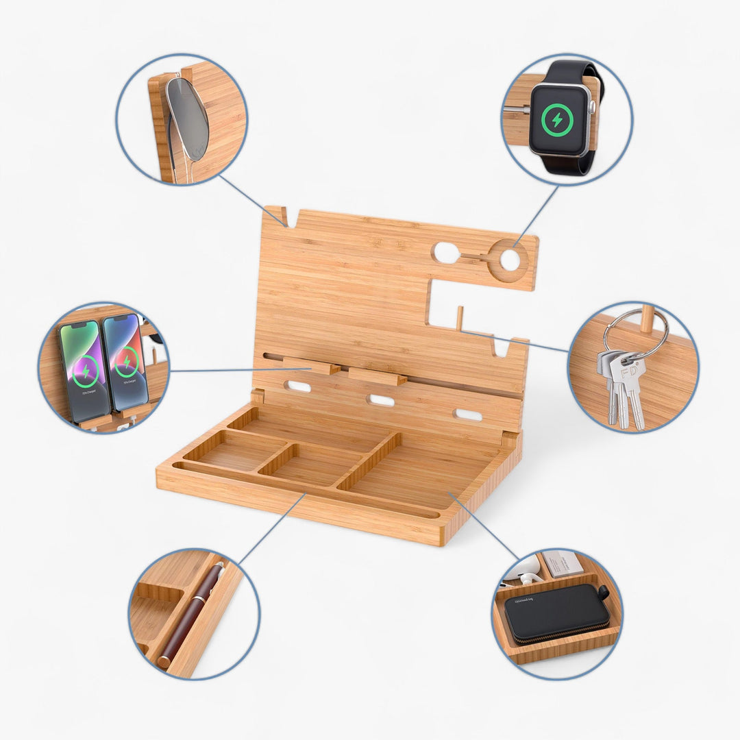 Wooden Nightstand | Charging Station - Functional and Elegant