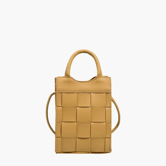 Woven Vegan Leather Handbag