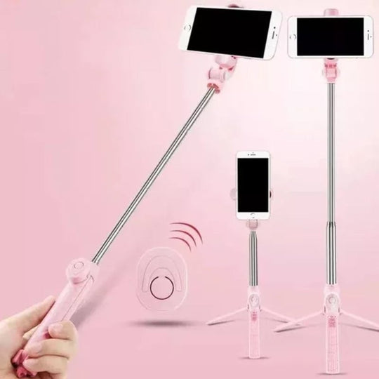 Bluetooth selfie stick with 6-in-1 cable