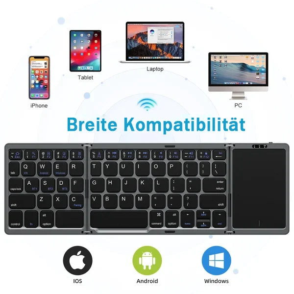 iTas | Foldable Bluetooth Keyboard with Integrated Touchpad - Stylish and Practical for Travel