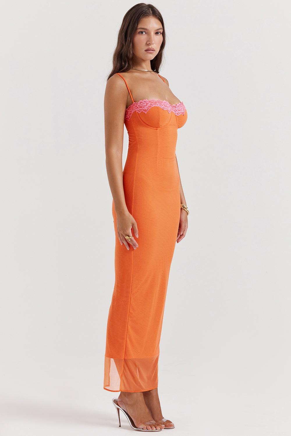 Isabella | Maxi Dress - Daring in Bright Orange