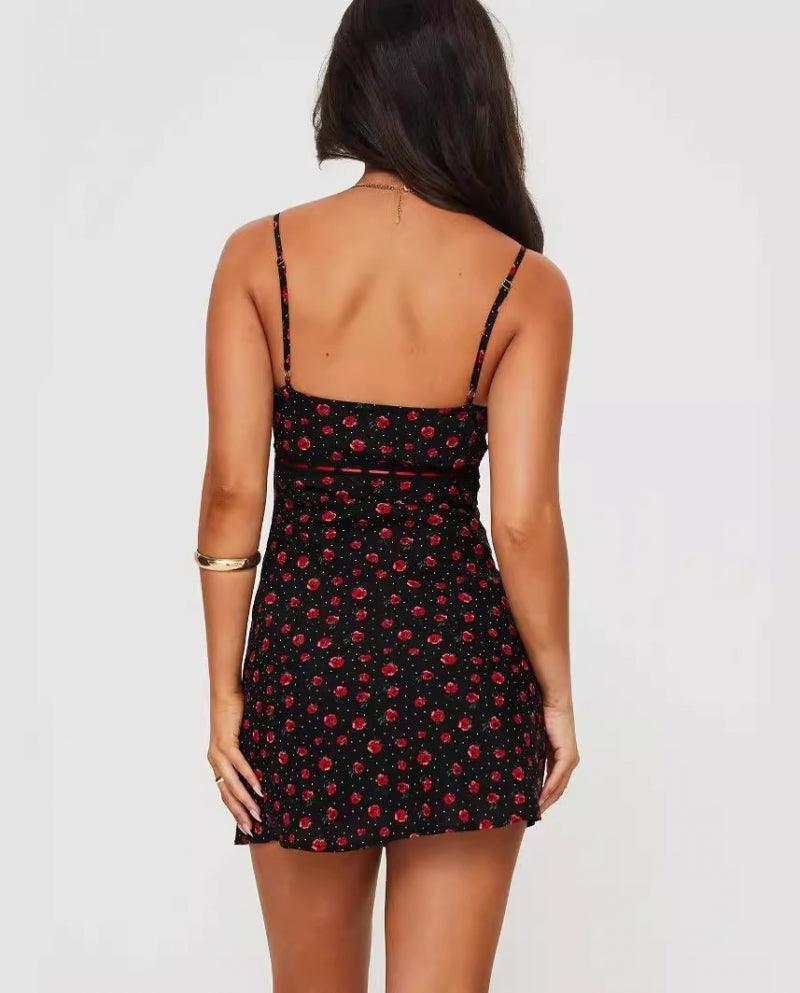 Sophie | Mini Dress with Floral Bow - Soft & Feminine