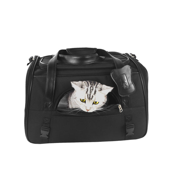 Elegant transport bag for convenient travel with dogs and cats