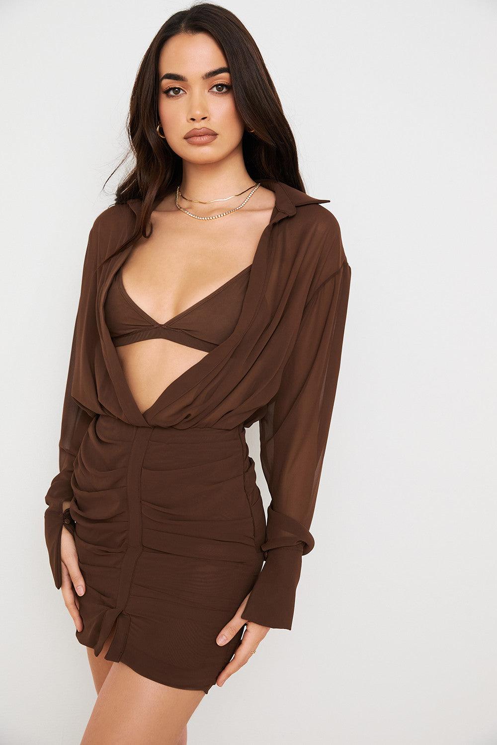 Chloe | Chiffon Shirt Dress & Bralette - Effortless Elegance