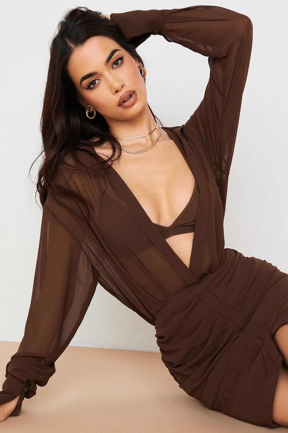 Chloe | Chiffon Shirt Dress & Bralette - Effortless Elegance