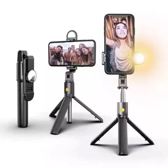 Bluetooth selfie stick with 6-in-1 cable