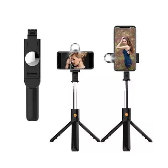 Bluetooth selfie stick with 6-in-1 cable