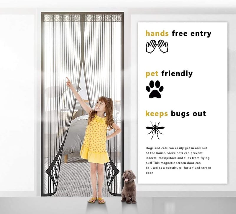 Magnetic mosquito door screen