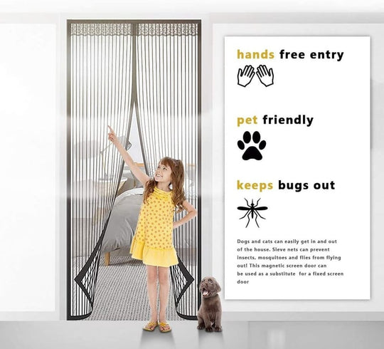 Magnetic mosquito door screen