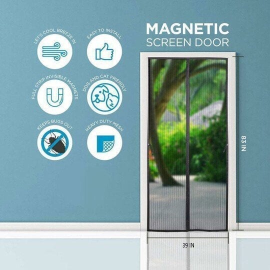 Magnetic mosquito door screen