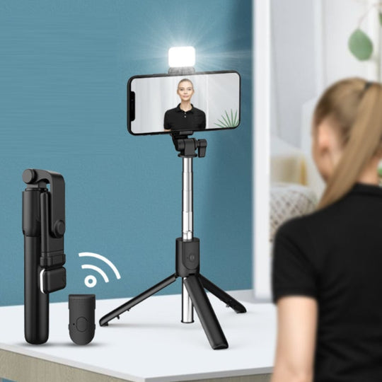 Bluetooth selfie stick with 6-in-1 cable