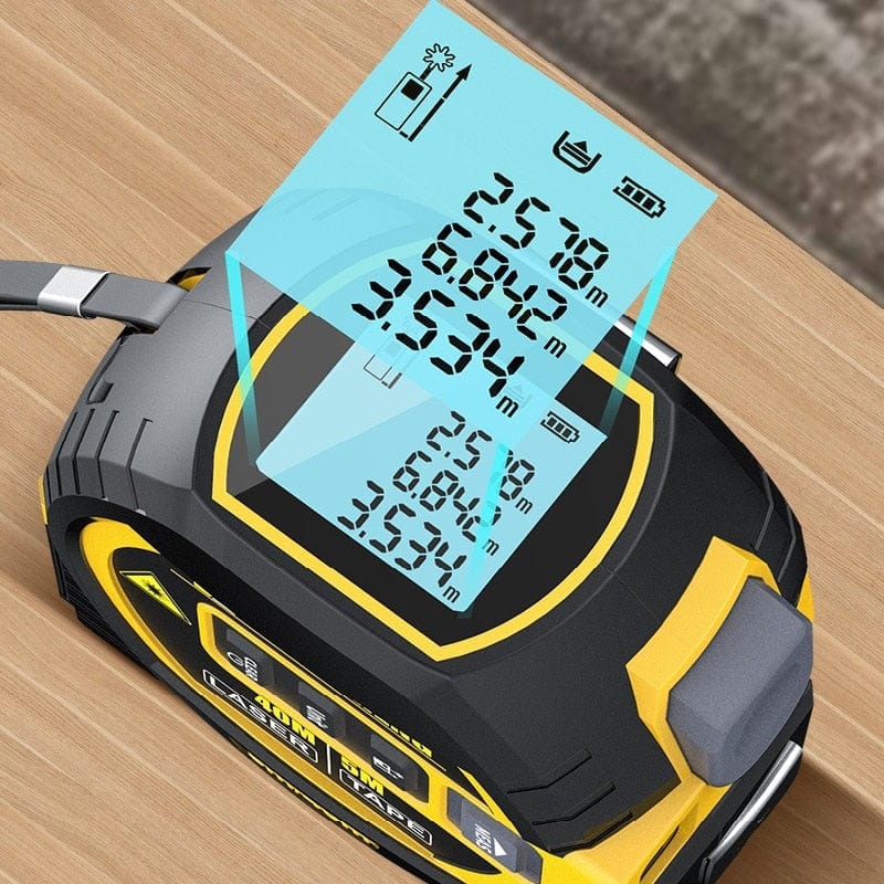 3-in-1 Tape Measure | Rangefinder - Precise Measurement with Infrared Laser