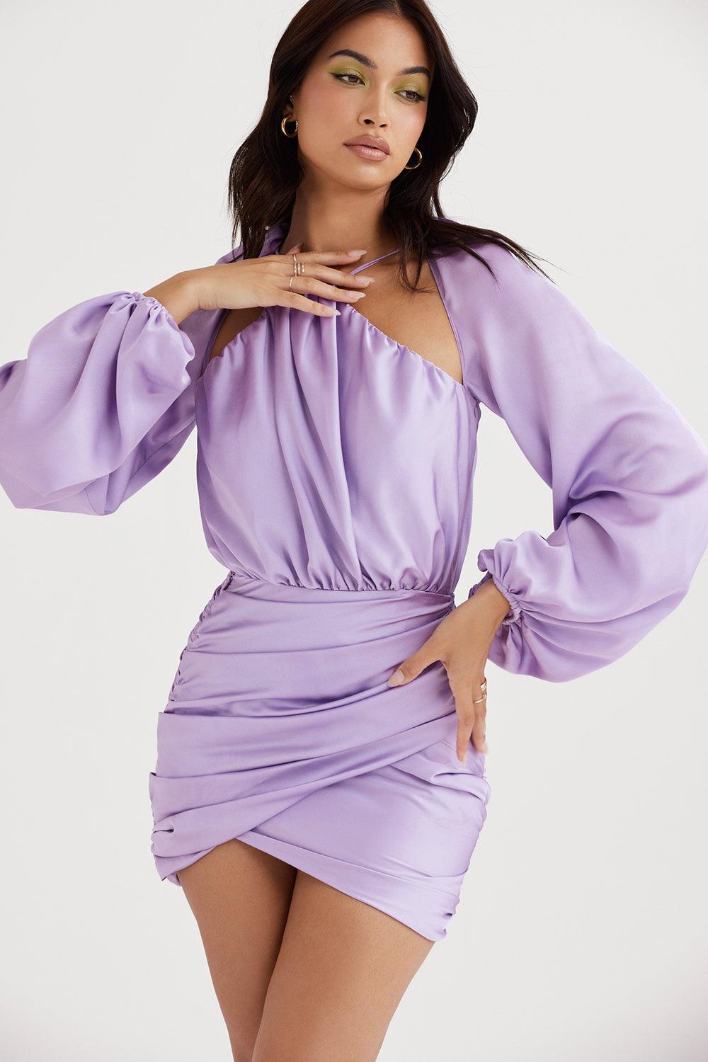 Lily | Mini Satin Dress Orchid - Sophisticated & Elegant