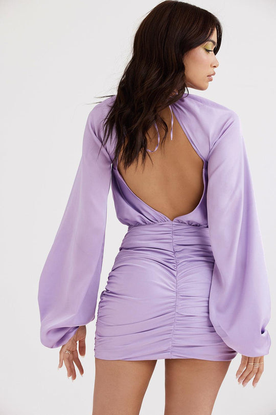 Lily | Mini Satin Dress Orchid - Sophisticated & Elegant