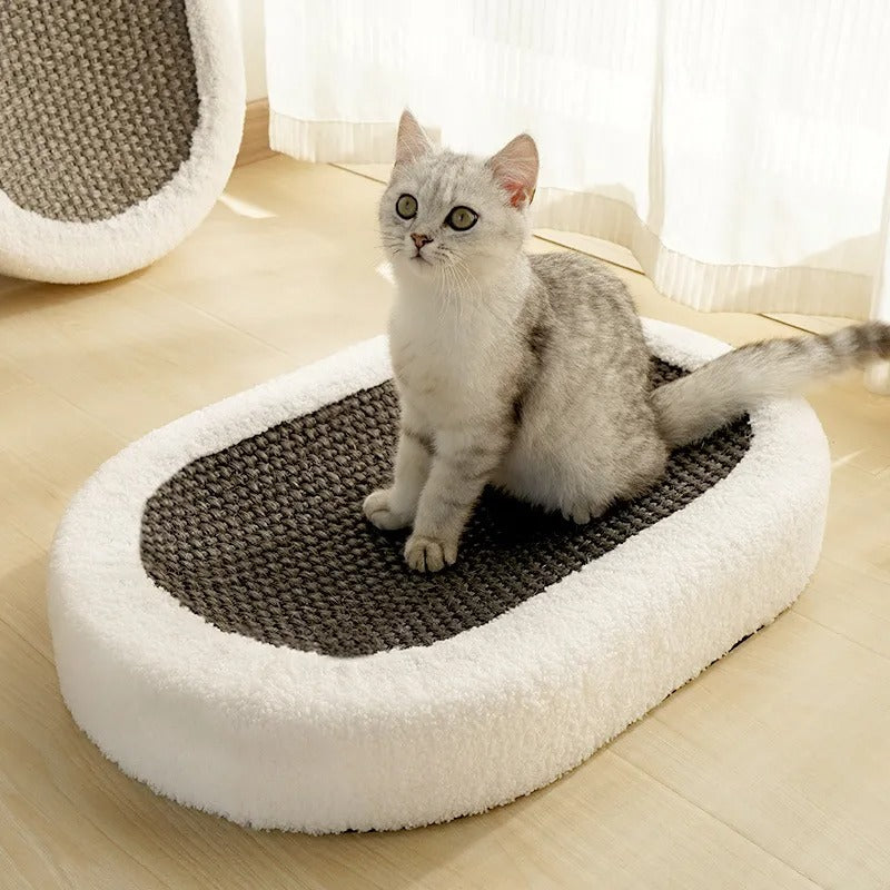 Premium Cat Bed with Scratching Plate | Cat Bed - Dual Function for Comfort and Play