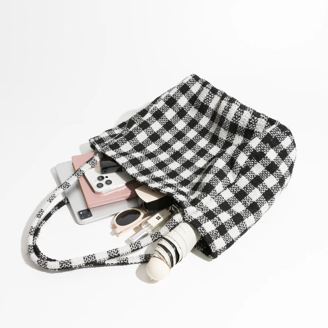 Olivia checkered tote bag