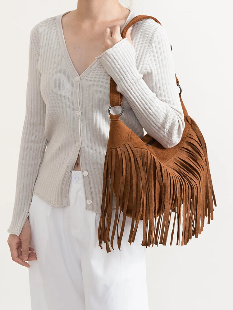 Sloane suede shoulder bag