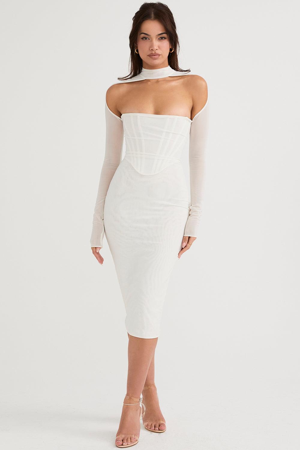 Eva | Midi Corset Dress in Knit - Modern with a Touch of Elegance