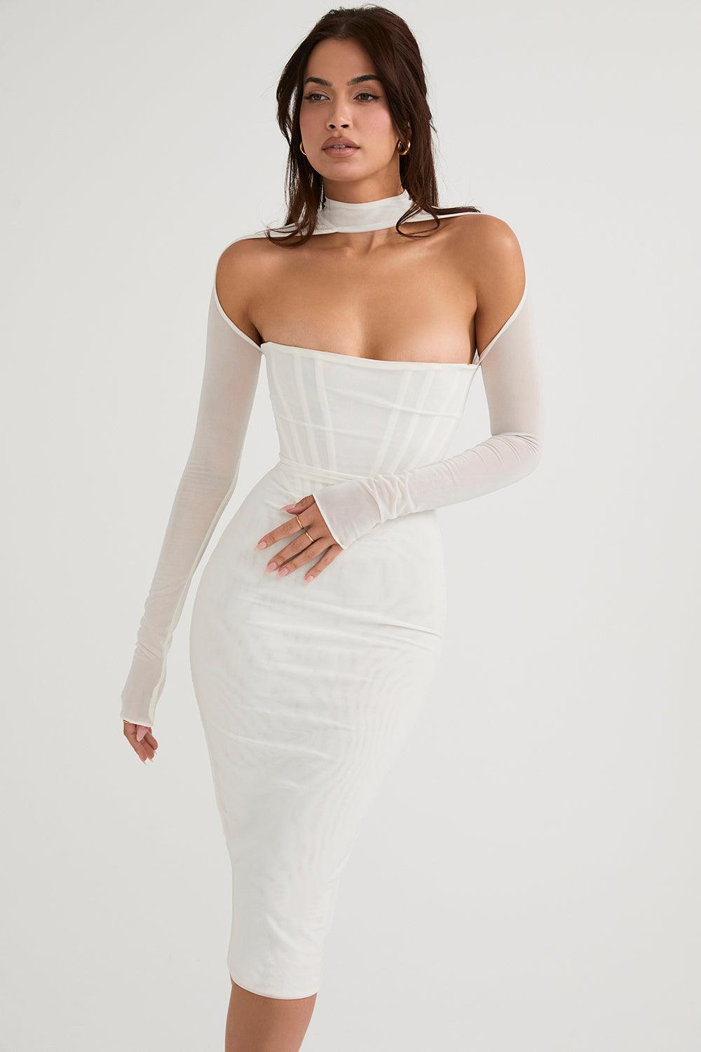 Eva | Midi Corset Dress in Knit - Modern with a Touch of Elegance