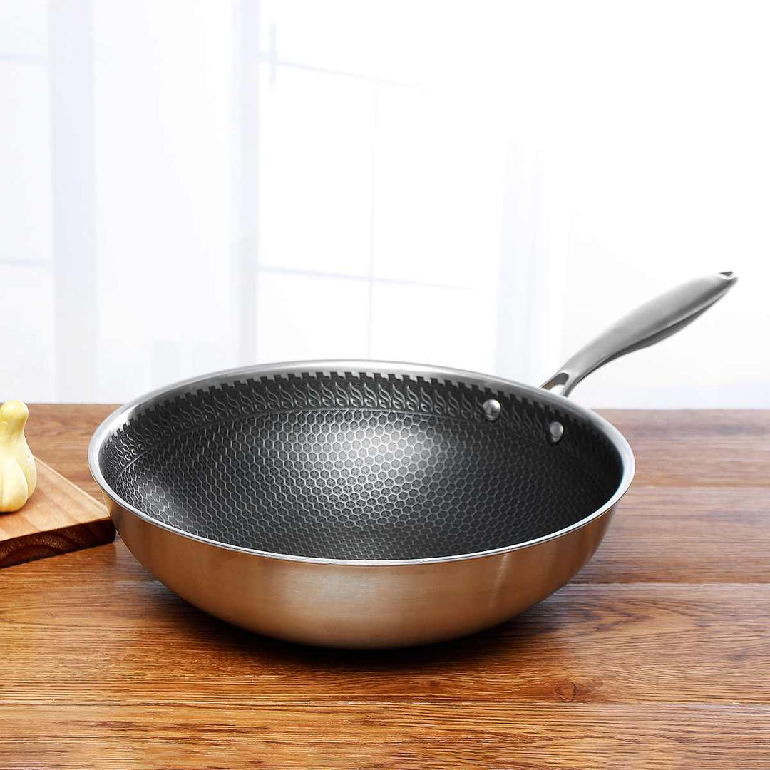 KitchenPro | Frying Pan - Non-stick Stainless Steel for Effortless Cooking