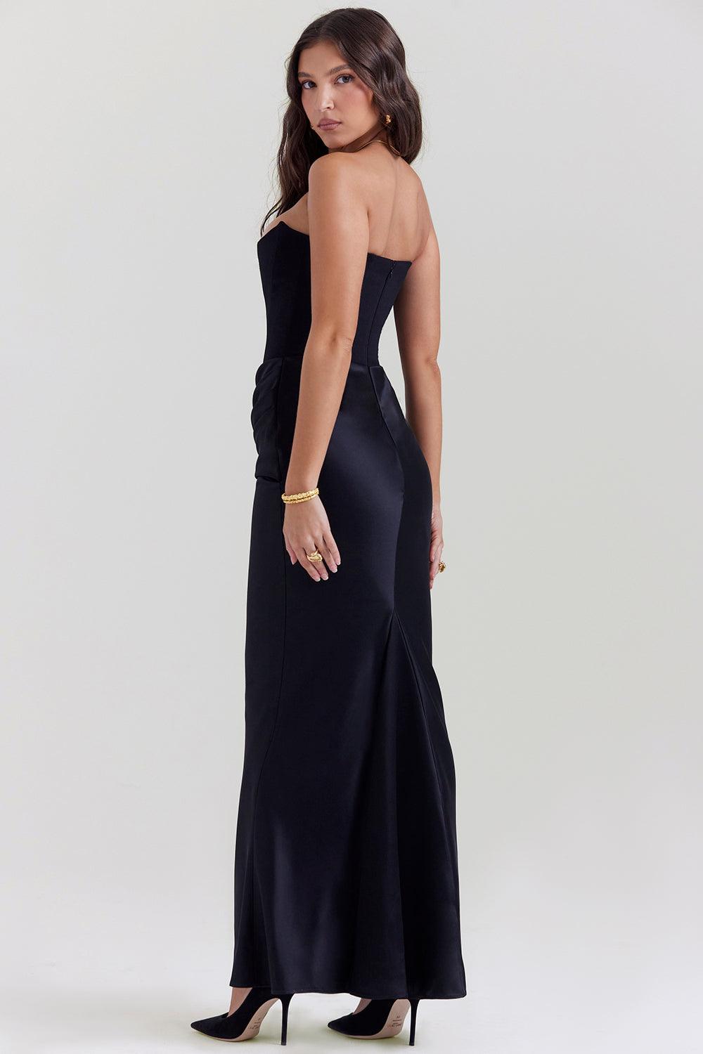 Elegant Strapless Corset Maxi Dress | Classic Glamour for the Evening